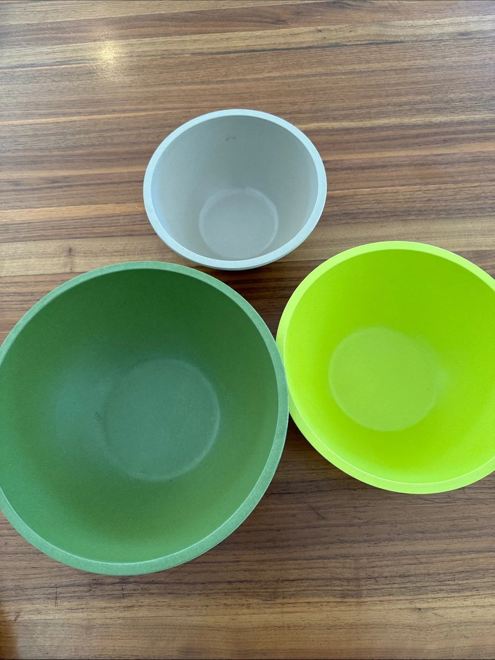 Pampered Chef nested bamboo mixing bowls set of 3